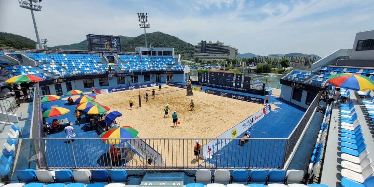 Ganda Voli Pantai Putra Indonesia Tekuk Australia Di AVC Qatar