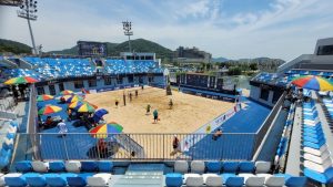 Ganda Voli Pantai Putra Indonesia Tekuk Australia Di AVC Qatar
